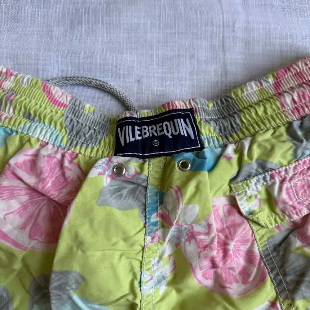 Vintage Vilebrequin Citrus Fruit Floral Print Swim Trunks Shorts Size XL